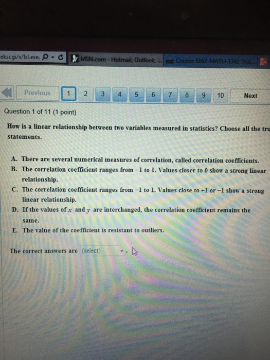 Solved How is a linear relationship between two variables | Chegg.com