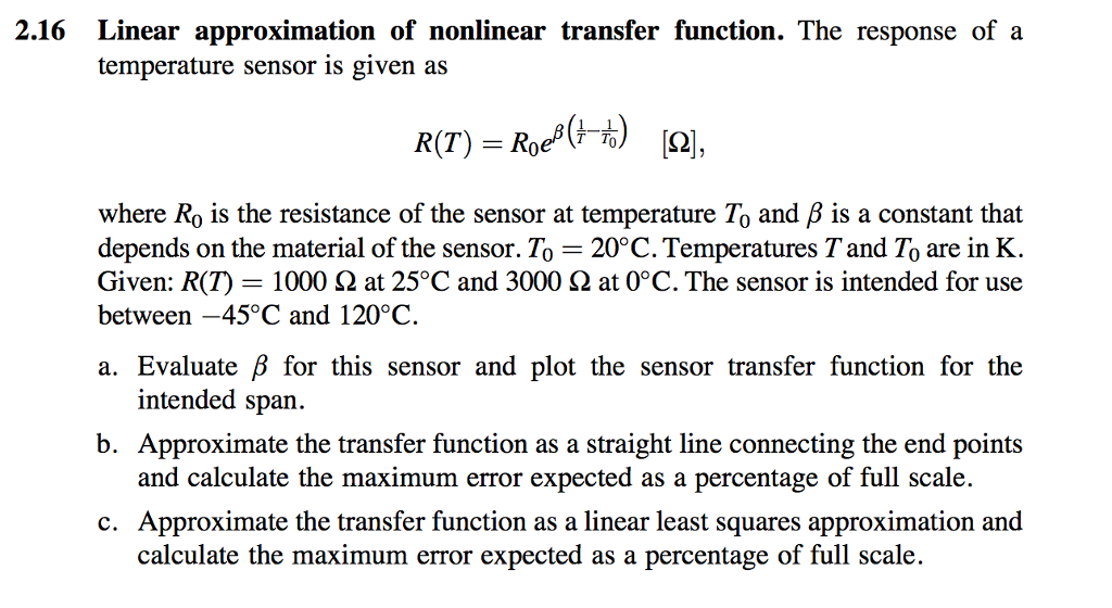 Solved The response of a temperature sensor is given as | Chegg.com
