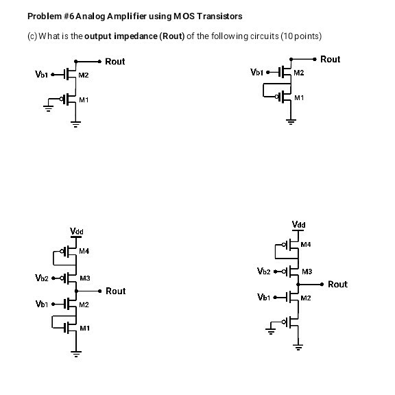 Solved Problem 6Analog Amplifier using MOS Transistors