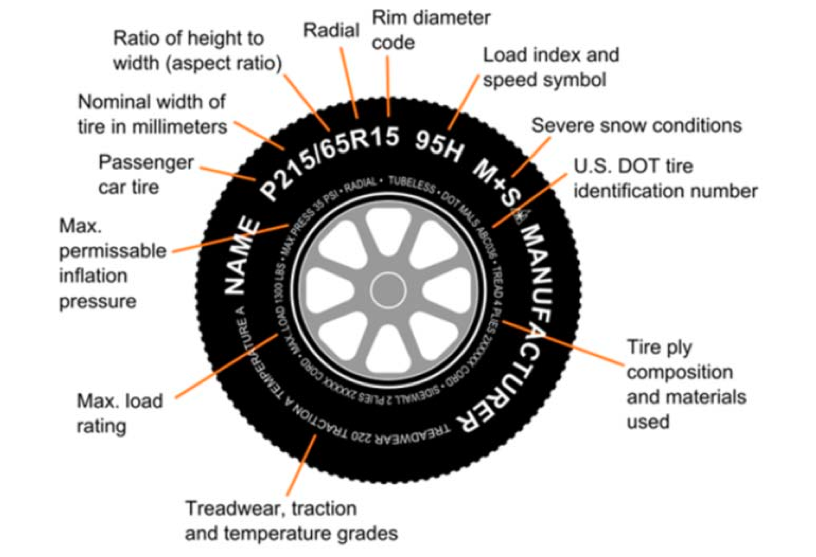 Solved Tire dimensions and speed ratings are listed in the | Chegg.com