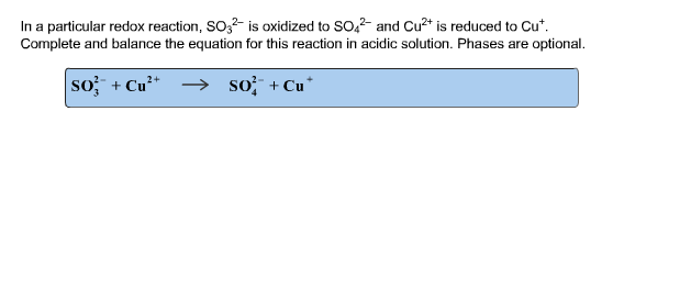 Solved In a particular redox reaction, So^2- _3 is oxidized | Chegg.com