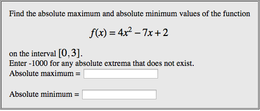 Solved Find The Absolute Maximum And Absolute Minimum Values | Chegg.com