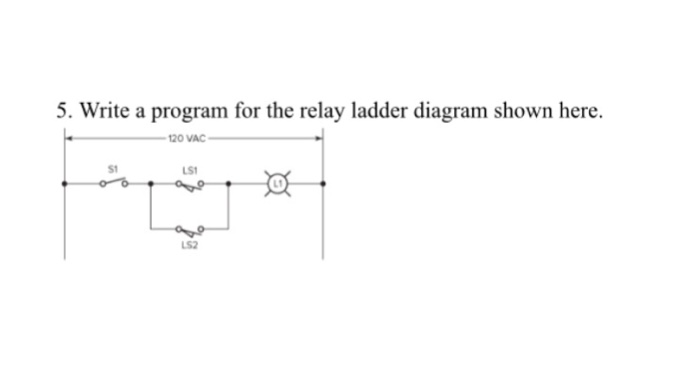 Solved Write a program for the relay ladder diagram shown | Chegg.com