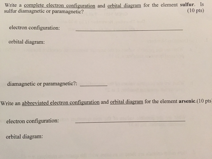 Solved Electron Configuration Part A Orbital Diagram Use Chegg Com