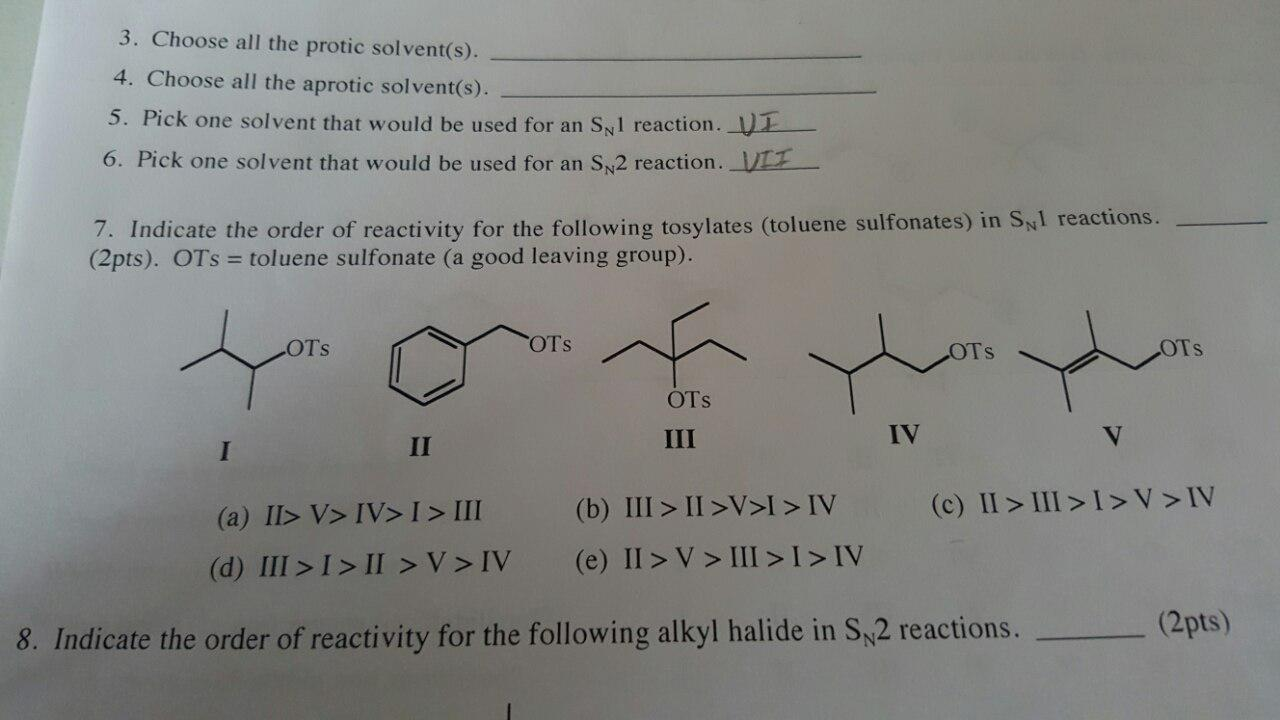 Solved Choose all the protic solvent(s).____Choose all the | Chegg.com