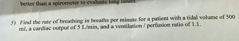 Solved Find the rate of breathing in breaths per minute for | Chegg.com