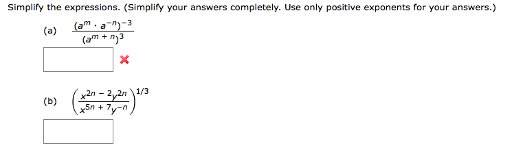 Solved Simplify the expressions. (Simplify your answers | Chegg.com