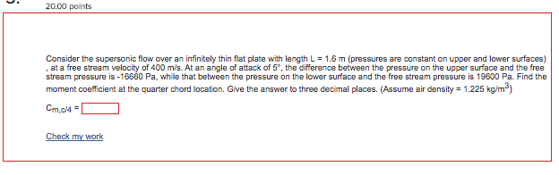 Solved Consider the supersonic flow over an infinitely thin | Chegg.com