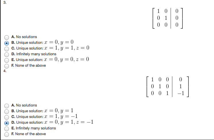 Solved 1 pt The reduced row echelon form of a system of Chegg