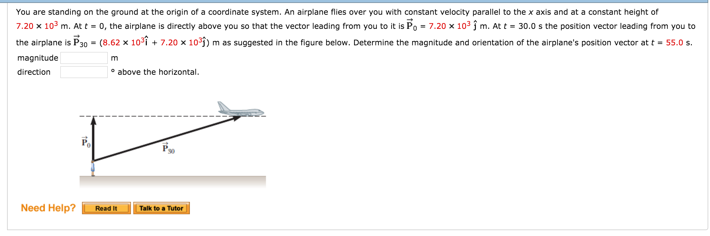 Solved You are standing on the ground at the origin of a | Chegg.com