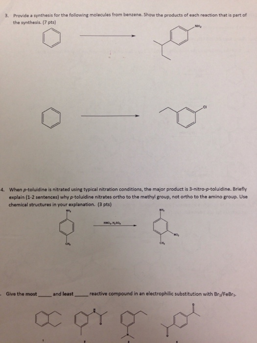 Solved Provide A Synthesis For The Following Molecules From 