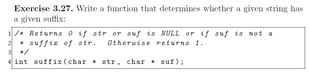 Solved To decide if a string has a given suffix, it would be | Chegg.com