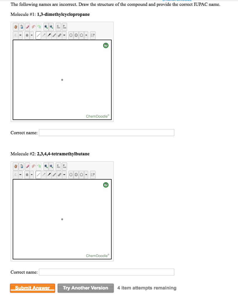 Solved The Following Names Are Incorrect Draw The Structure 8561