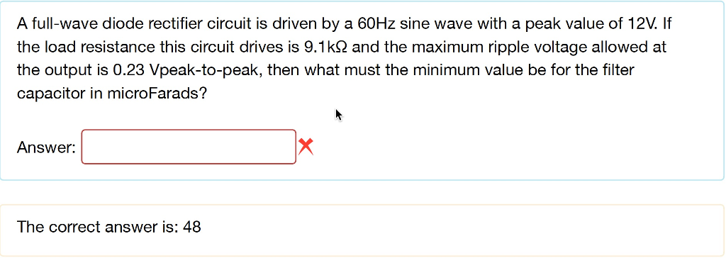 Solved A full-wave diode rectifier circuit is driven by a | Chegg.com