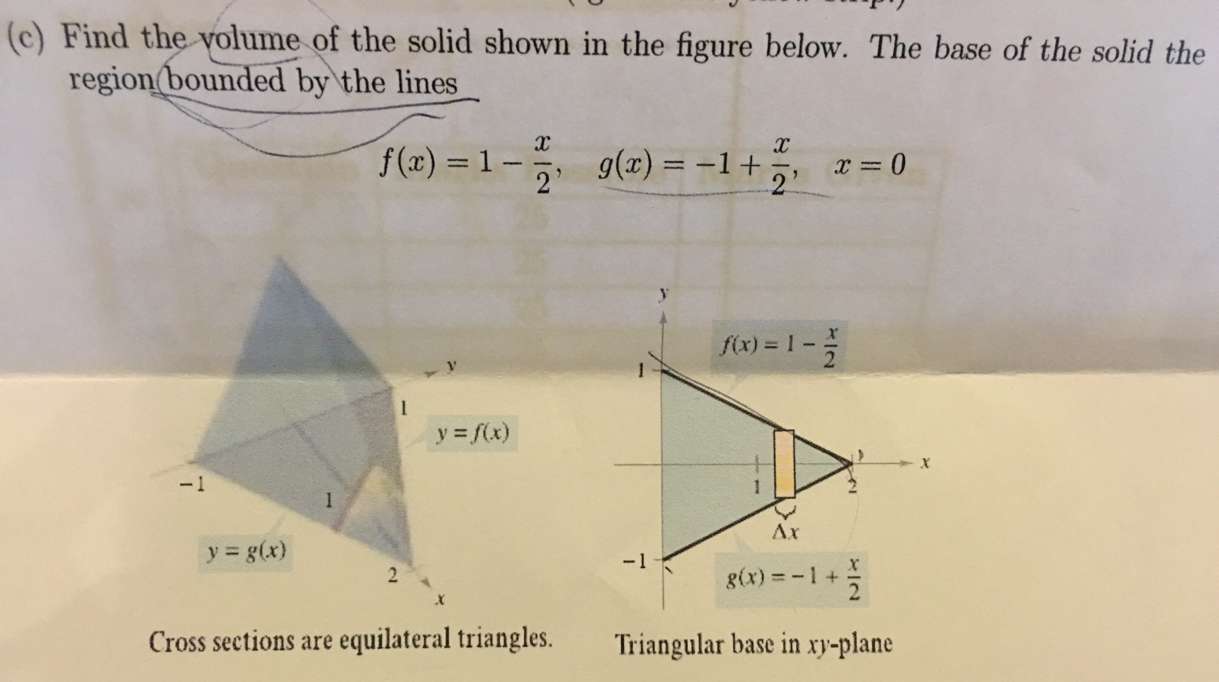 Solved Find the volume of the solid shown in the figure | Chegg.com