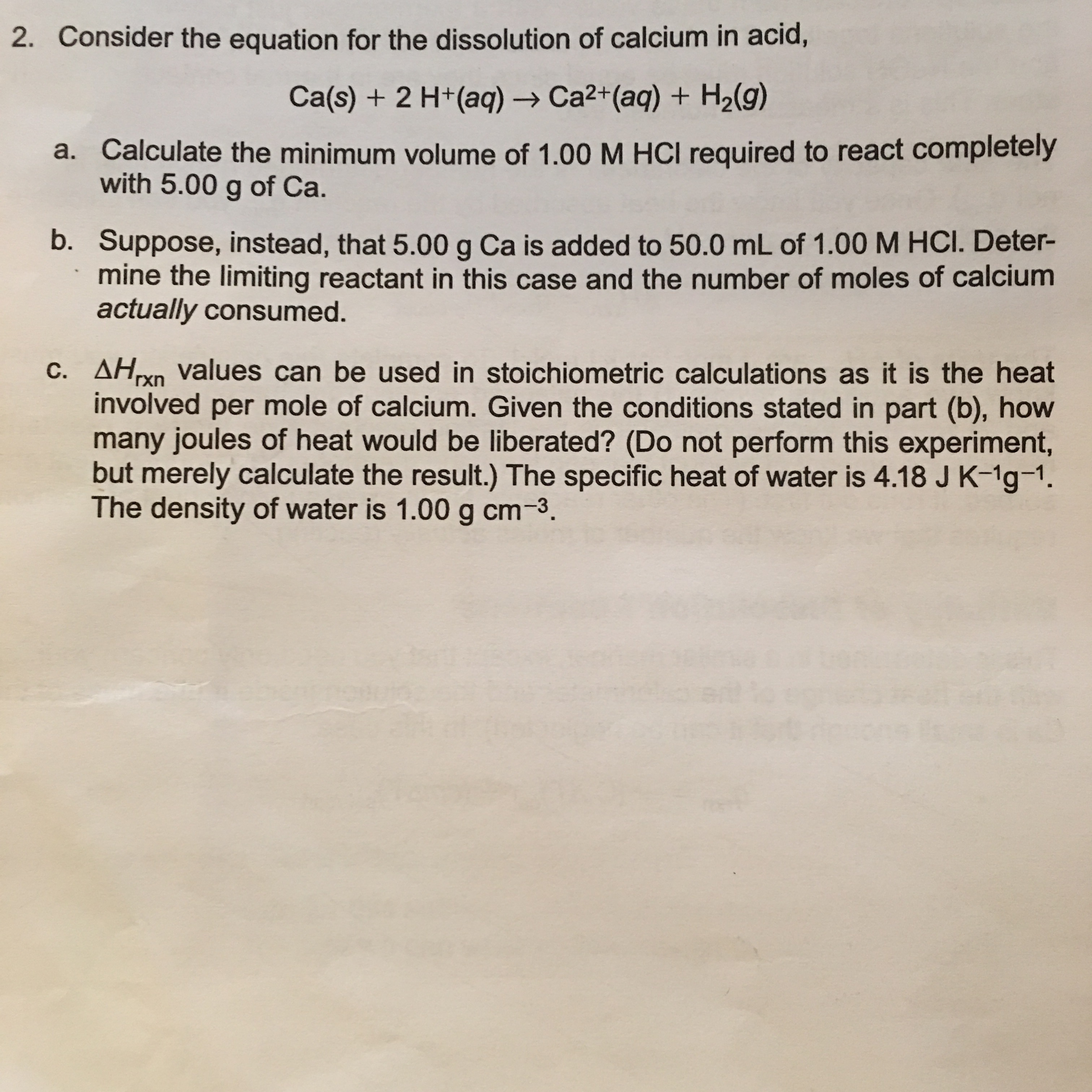 Solved Consider the equation for the dissolution of calcium