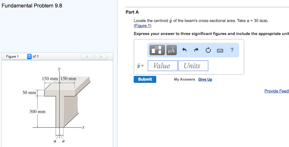 Solved Locate The Centroid Y Of The Beam s Cross sectional Chegg
