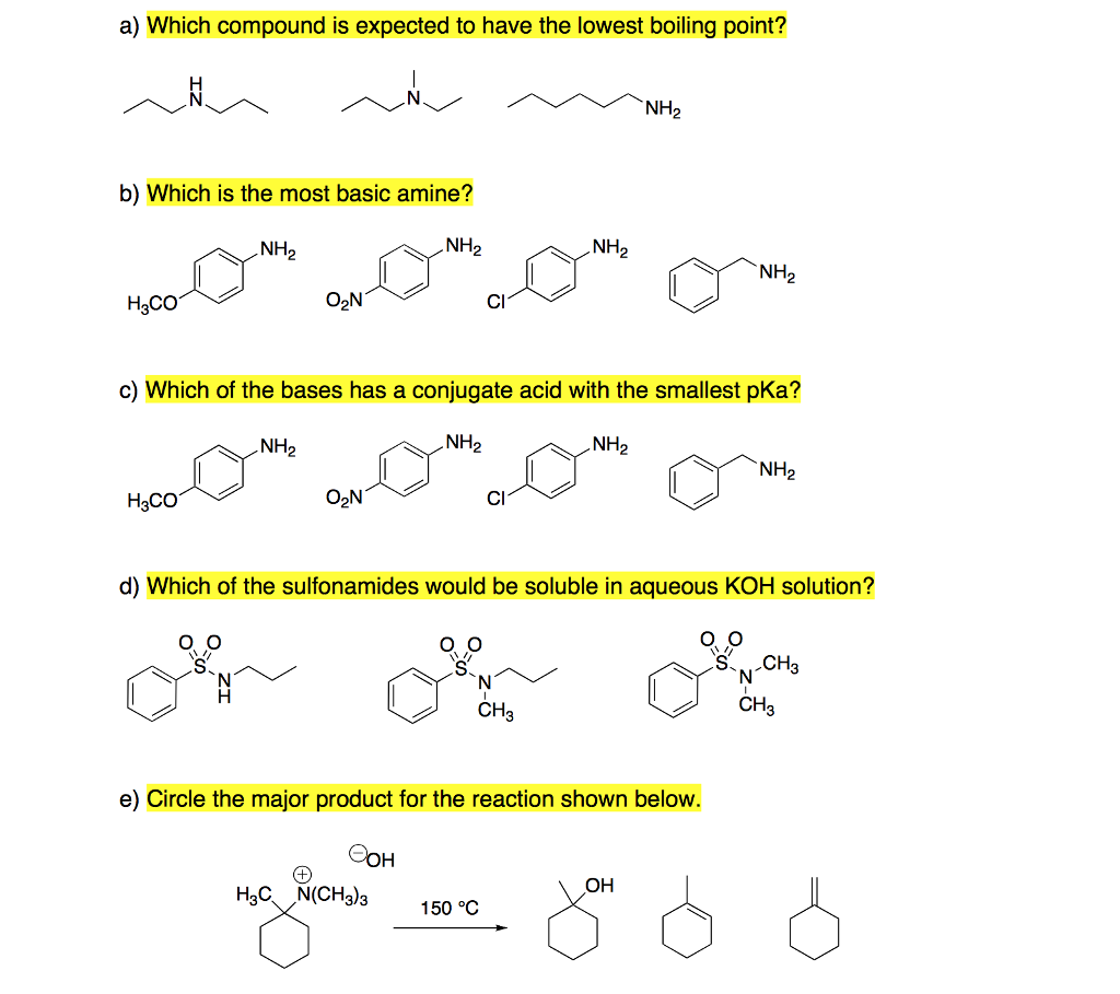 Solved Which compound is expected to have the lowest boiling | Chegg.com