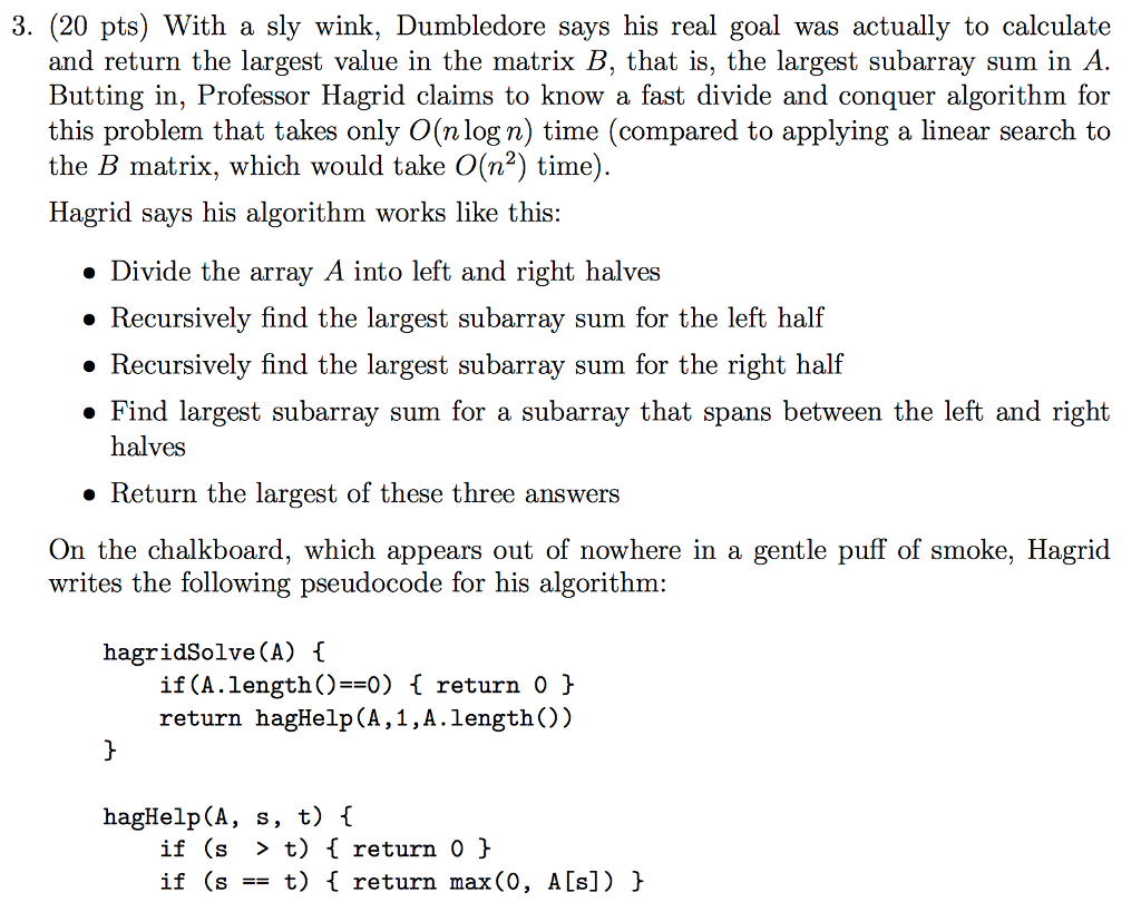 Solved 3. (20 pts) With a sly wink, Dumbledore says his real | Chegg.com
