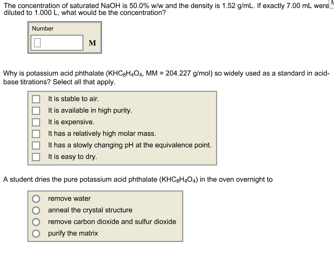 Solved A student prepares a standardized solution of sodium