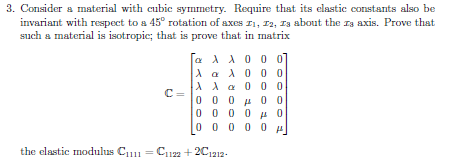 Solved 3. Consider A Material With Cubic Symmetry. Require | Chegg.com