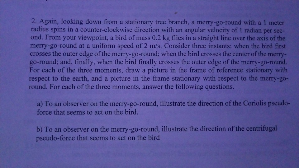 2. Again, looking down from a stationary tree branch,