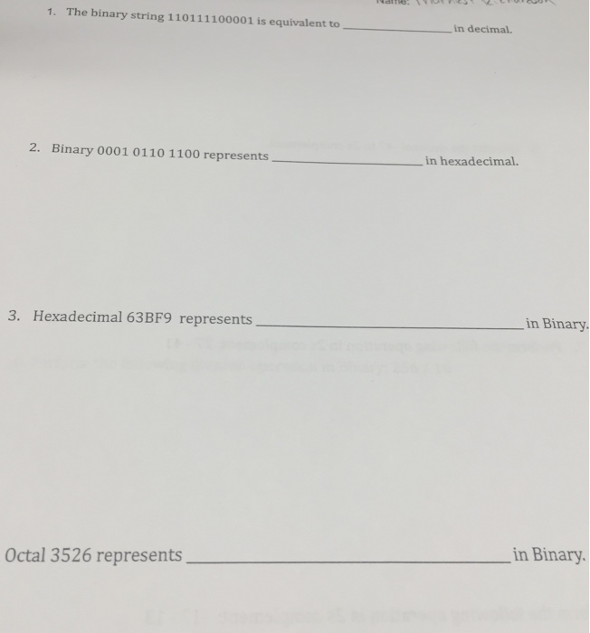 Solved The Binary String 110111100001 Is Equivalent To