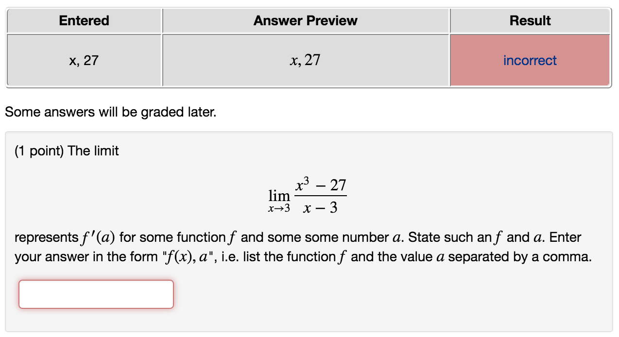 solved-the-limit-lim-x-rightarrow-3-x-3-27-x-3-chegg