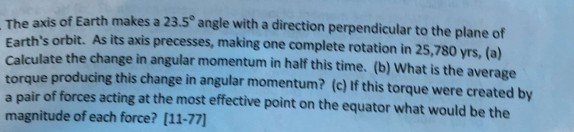 Solved The axis of Earth makes a 23.5