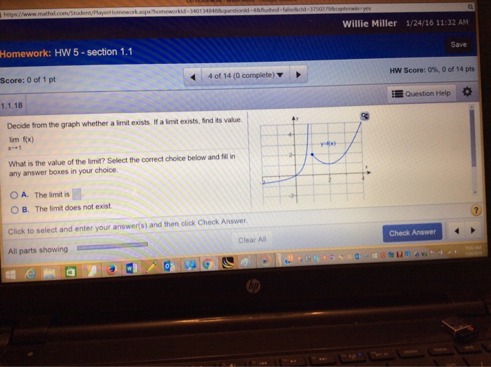 Solved Decide from the graph whether a limit exists, find | Chegg.com