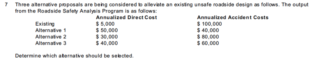 Solved 7 Three Alternative Proposals Are Being Considered To | Chegg.com