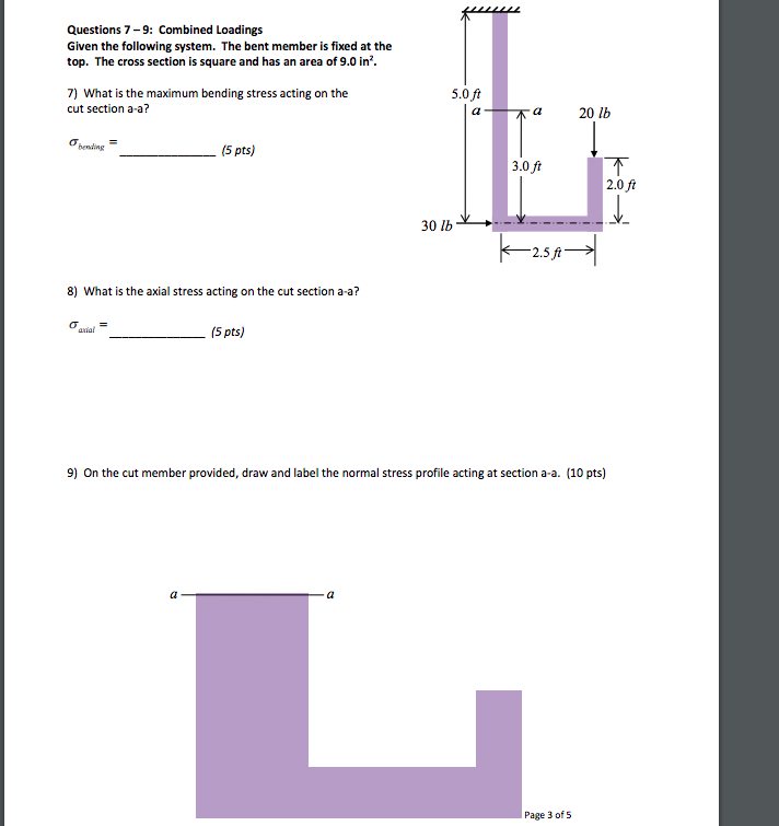 Solved Questions 7-9: Combined Loadings Given the following | Chegg.com