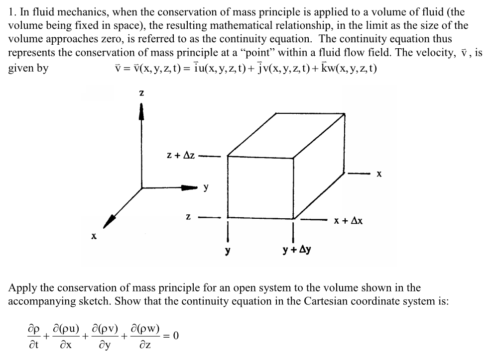 solved-in-fluid-mechanics-when-the-conservation-of-mass-chegg