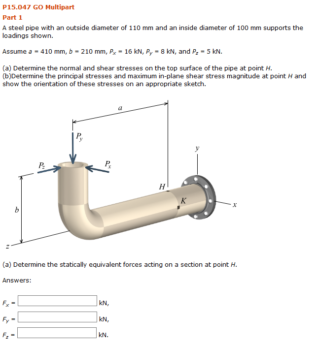 Solved P15.047 Go Multipart Part 1 A steel pipe with an | Chegg.com