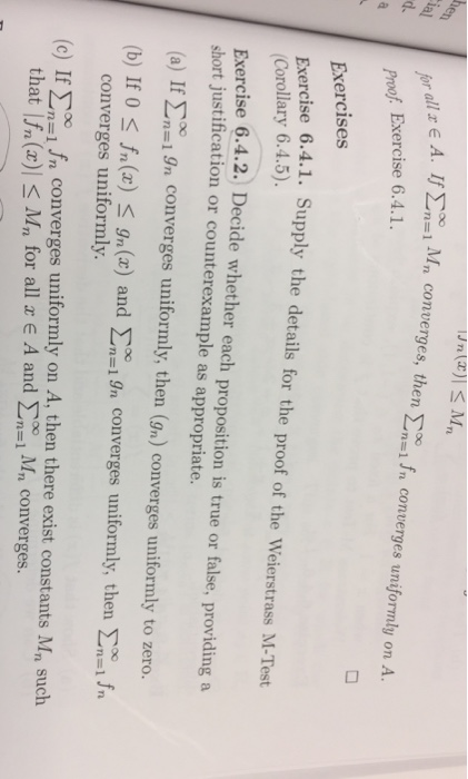 Solved Supply the details for the proof of the Weierstrass | Chegg.com