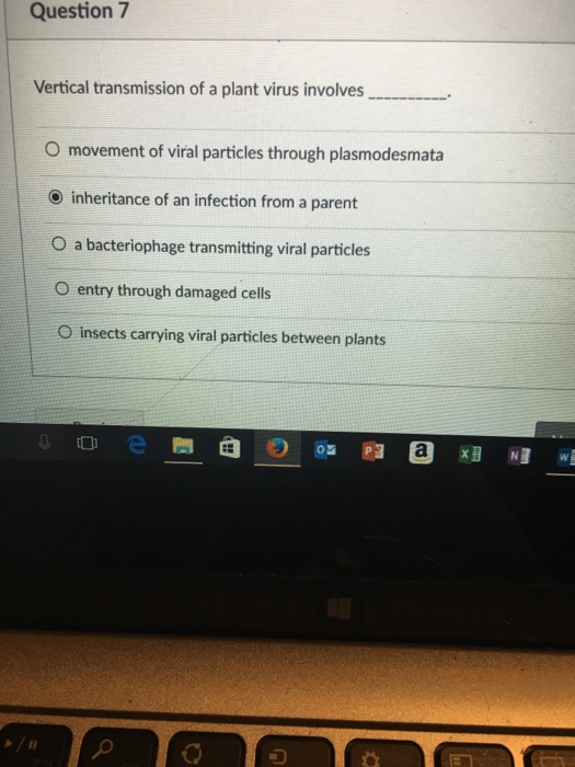 Solved Vertical transmission of a plant virus involves.