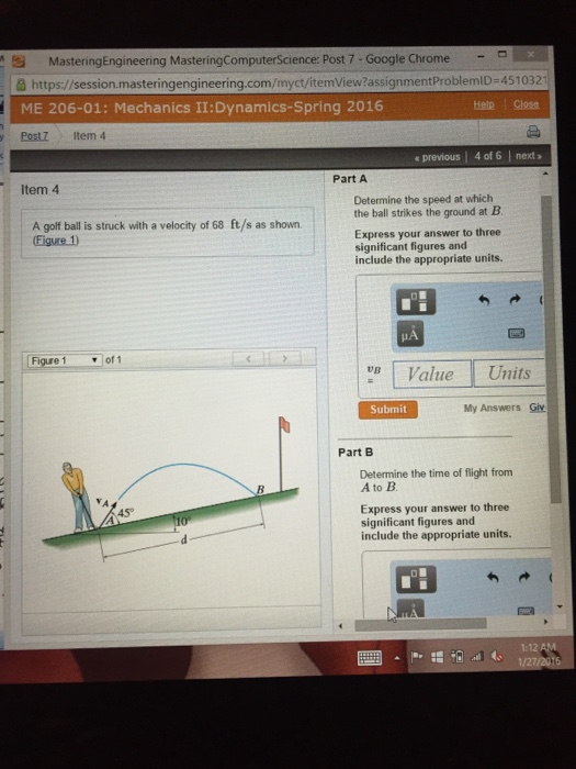 Solved Determine the speed at which the ball strikes the