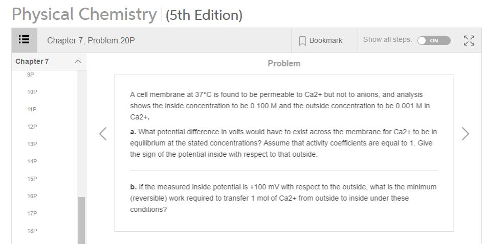 A cell membrane at 37 degree C is found to be | Chegg.com