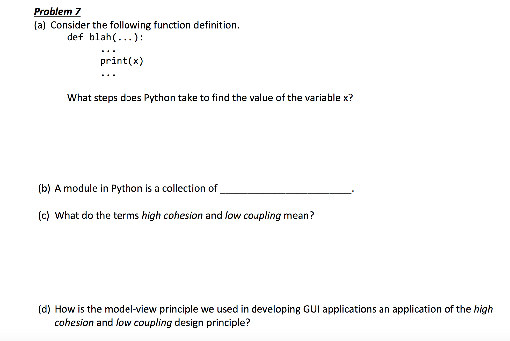 Solved Problem ?7 (a) Consider The Following Function | Chegg.com