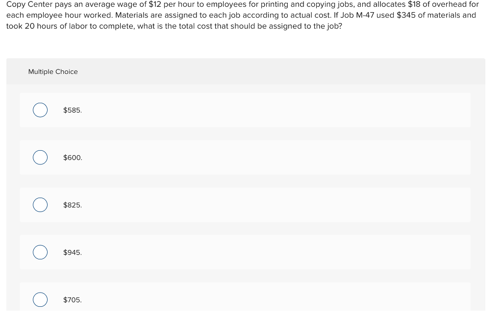 Solved Copy Center pays an average wage of $12 per hour to | Chegg.com