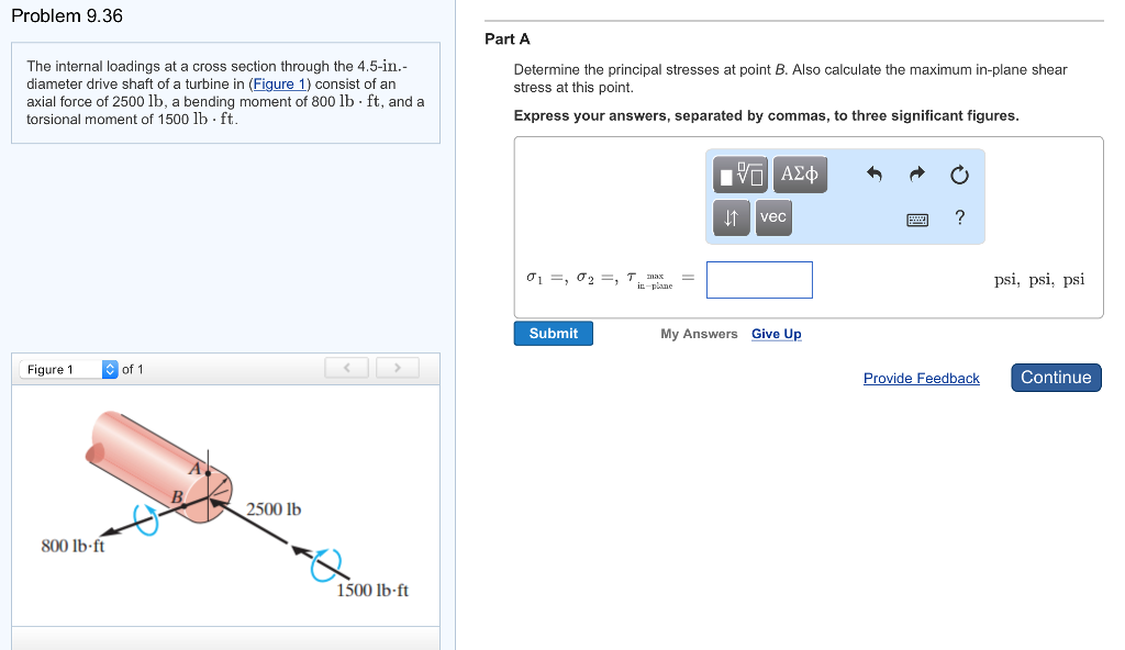 Solved The internal loadings at a cross section through the | Chegg.com
