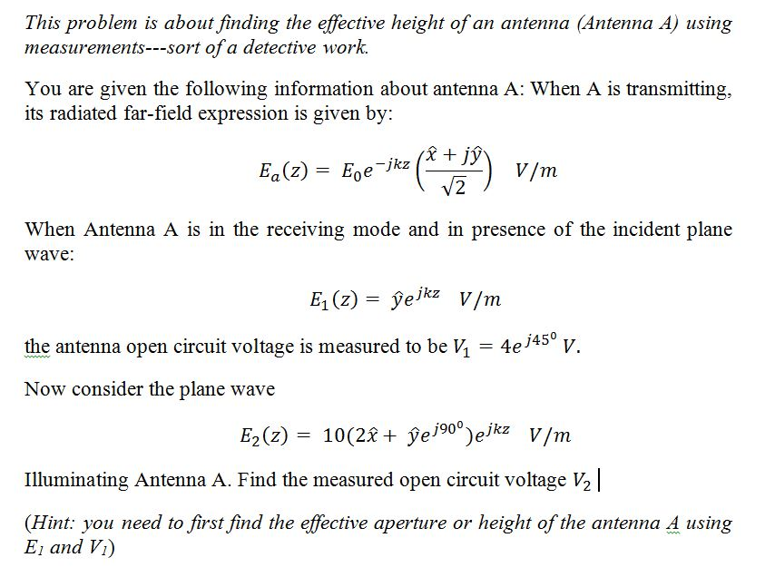 This problem is about finding the effective height of