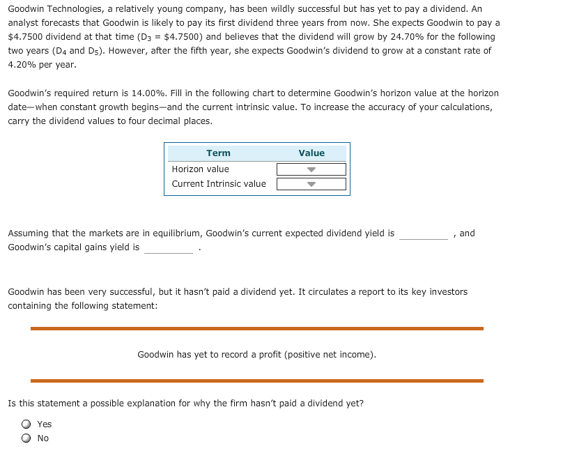 Solved Goodwin Technologies, a relatively young company, has | Chegg.com