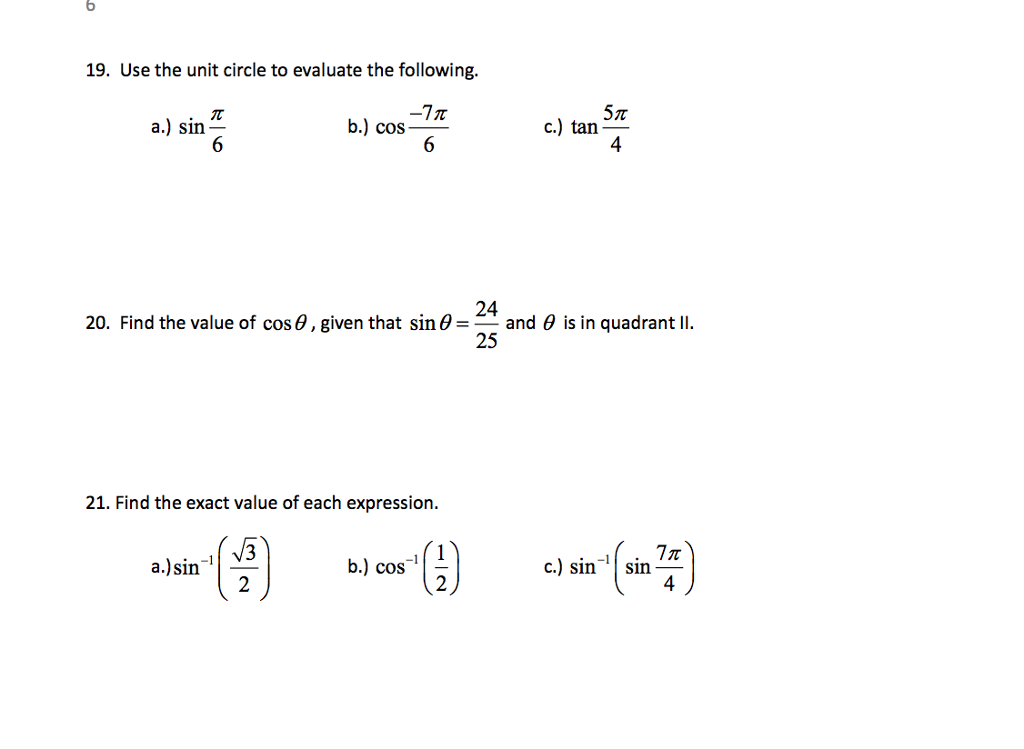 solved-6-19-use-the-unit-circle-to-evaluate-the-following-chegg