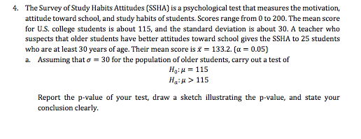 Solved The Survey of Study Habits Attitudes (SSHA] is a | Chegg.com