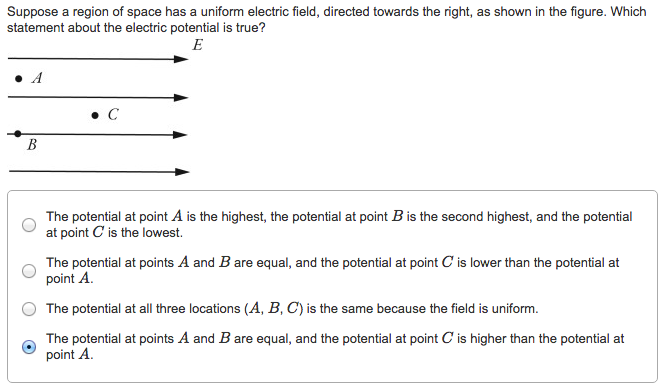 Solved Suppose a region of space has a uniform electric | Chegg.com