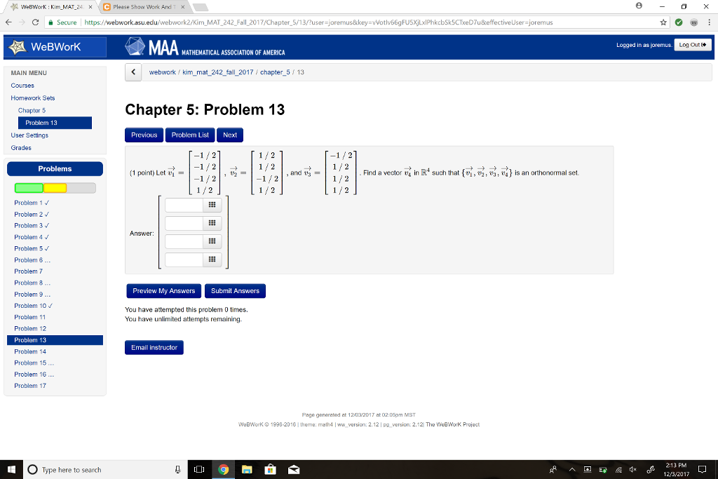 Solved 惧weBWorK : Kirm-MAT-24 ×Te Please Show Werk And- ← -C | Chegg.com