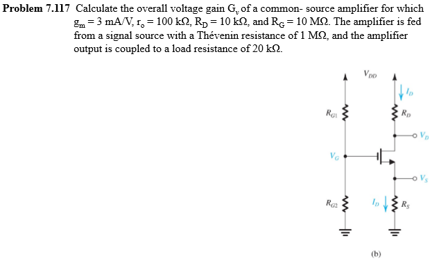 Solved Calculate the overall voltage gain Gv of a common- | Chegg.com