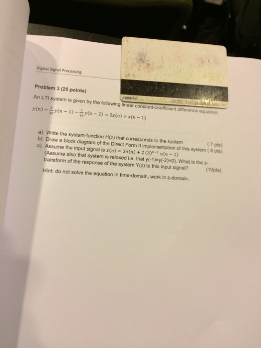 Solved problem 3 an lti system is given by the following chegg