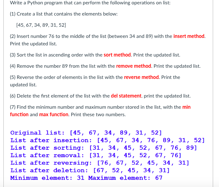 Solved Write A Python Program That Can Perform The Following | Chegg.com